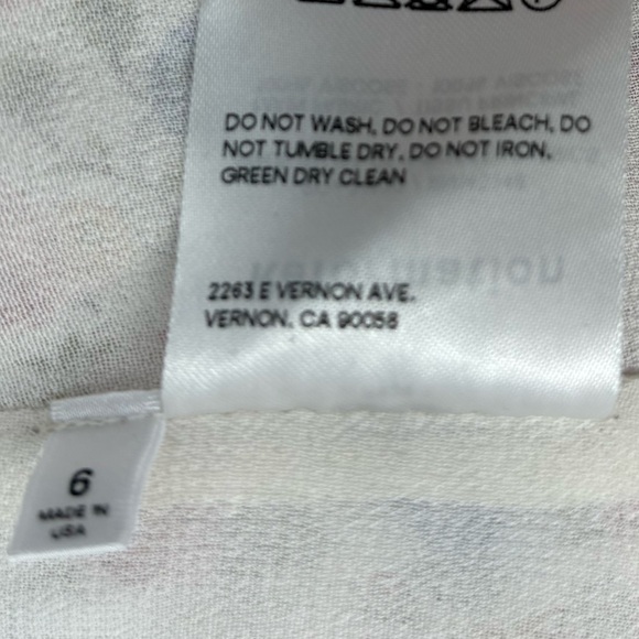 Reformation Paris Floral Ruffle Mini Dress Size 6 Cream Sweetheart A Line - Picture 14 of 14